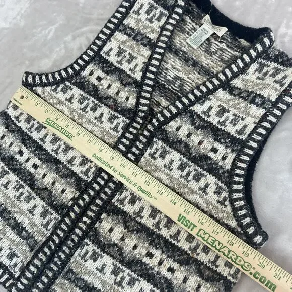 VTG Fair Isle Vest Womens Medium Chunky Knit Cozy Layering Cottagecore Preppy - Picture 4 of 8